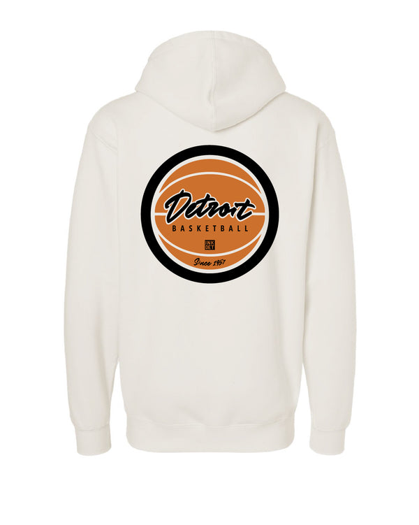 Ink Detroit Basketball Since 1957 Heavyweight Hoodie back print