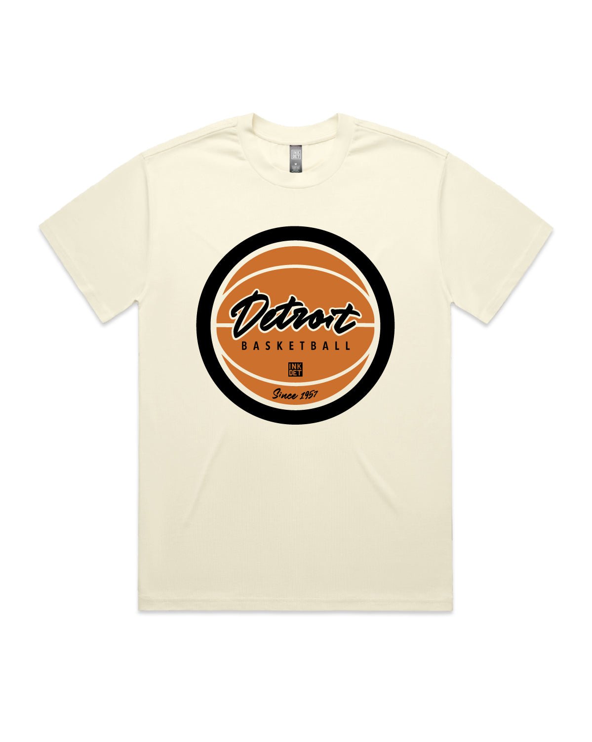 Ink Detroit - Detroit Basketball Premium Heavyweight T-Shirt - Ivory - Ink Detroit