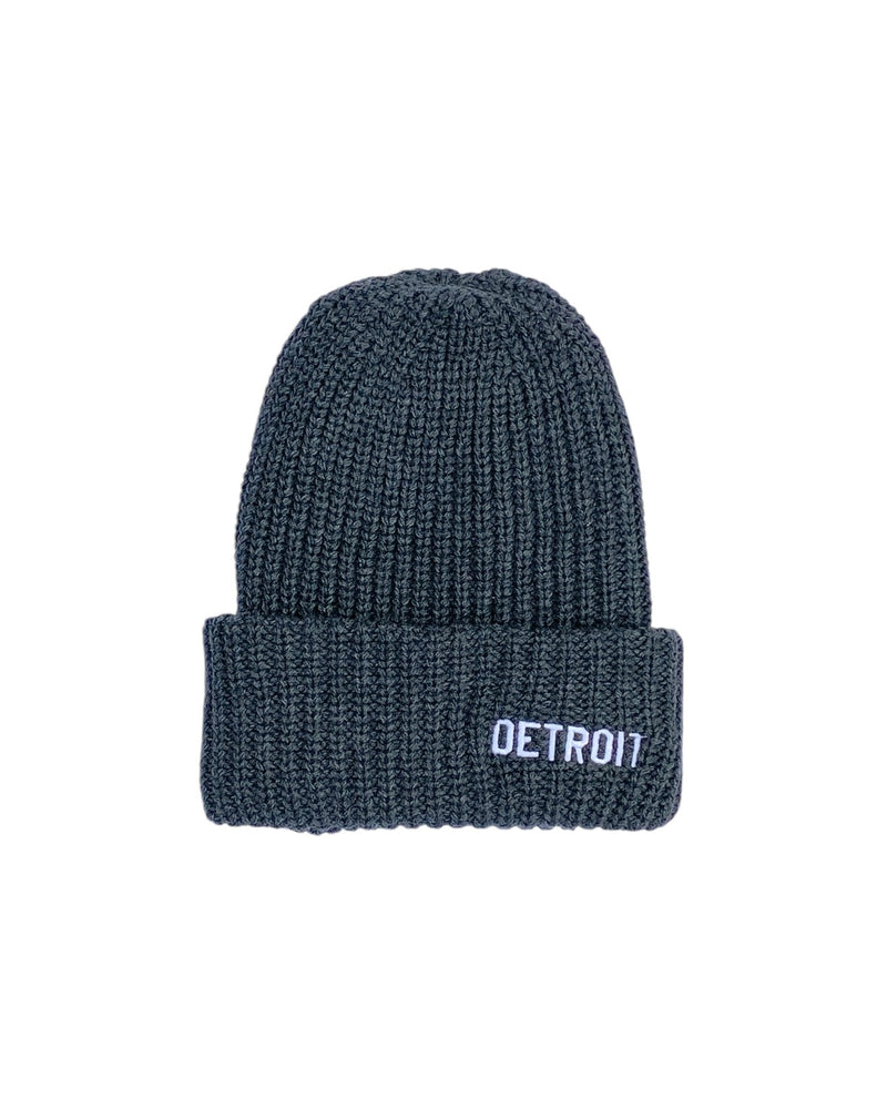 Ink Detroit Lumberjack Knit Beanie - Charcoal Grey