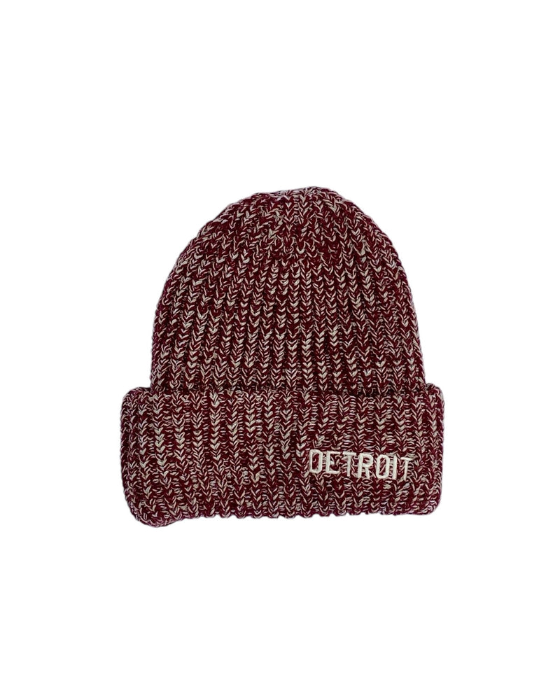 Ink Detroit Lumberjack Knit Beanie - Marled Maroon