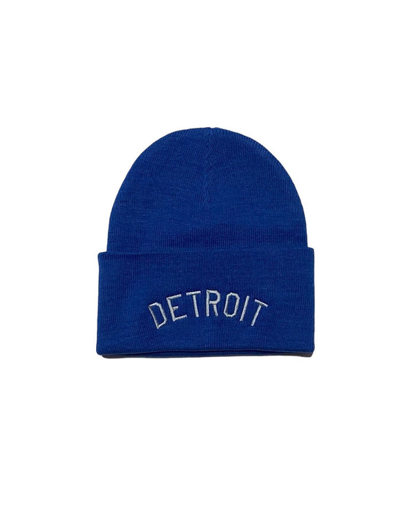 Blue and Silver Detroit Beanie perfect for a Lions game