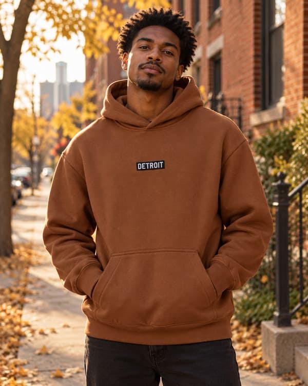 Detroit Patch Premium Heavyweight Hoodie - Ink Detroit