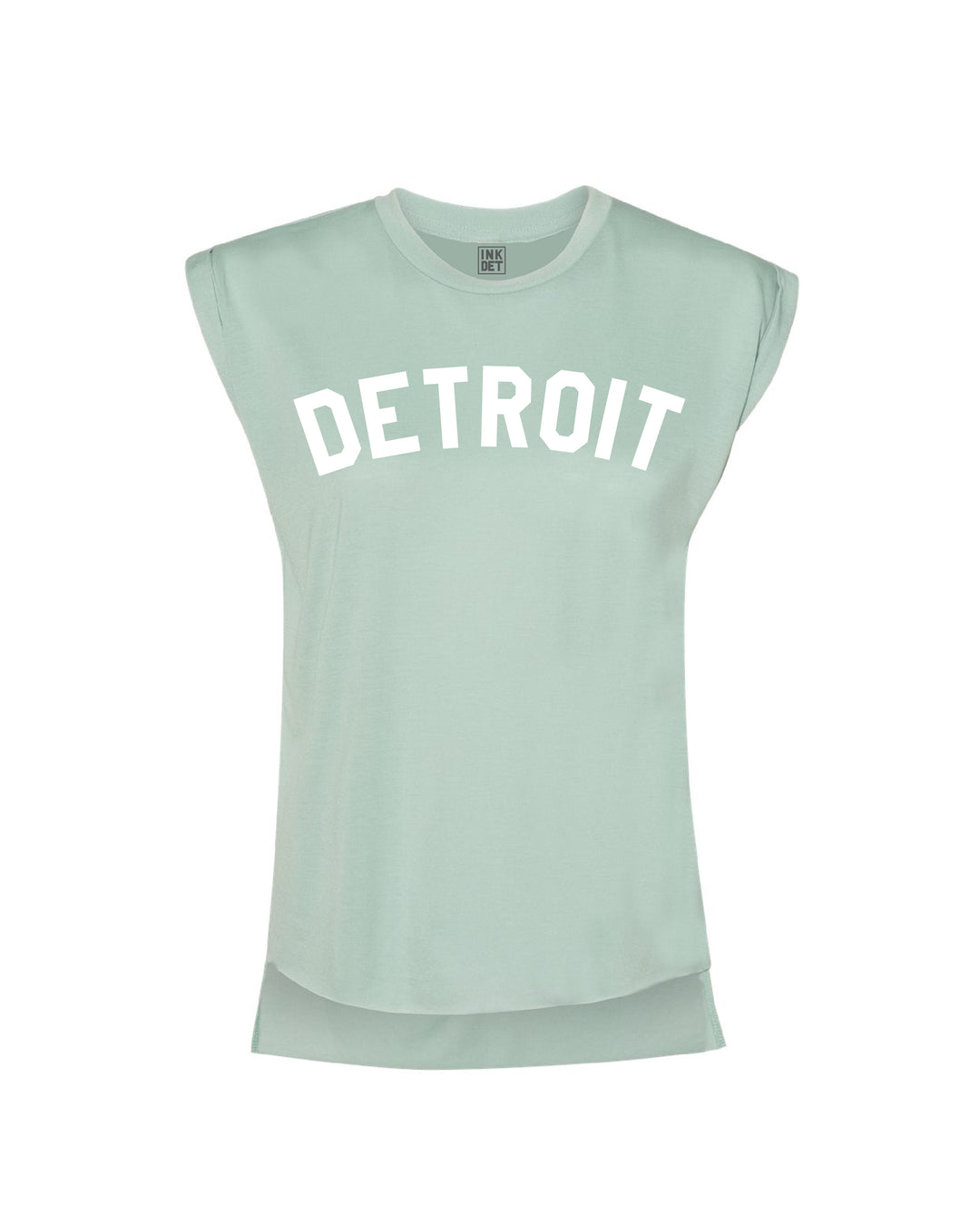 Ink Detroit Women's Flowy Muscle T-Shirt Rolled Cuff - Available in 5 Colors - Ink Detroit