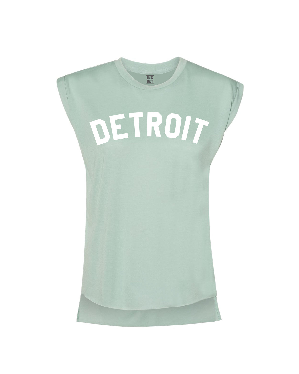 Ink Detroit Women's Flowy Muscle T-Shirt Rolled Cuff - Available in 5 Colors - Ink Detroit