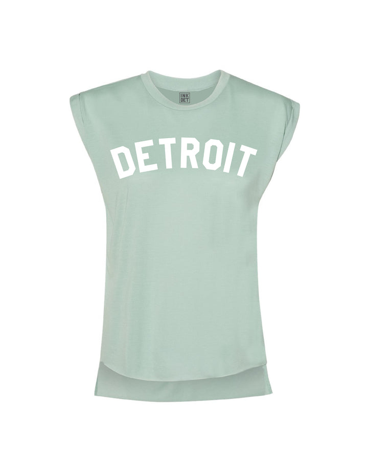 Ink Detroit Women's Flowy Muscle T-Shirt Rolled Cuff - Available in 5 Colors - Ink Detroit