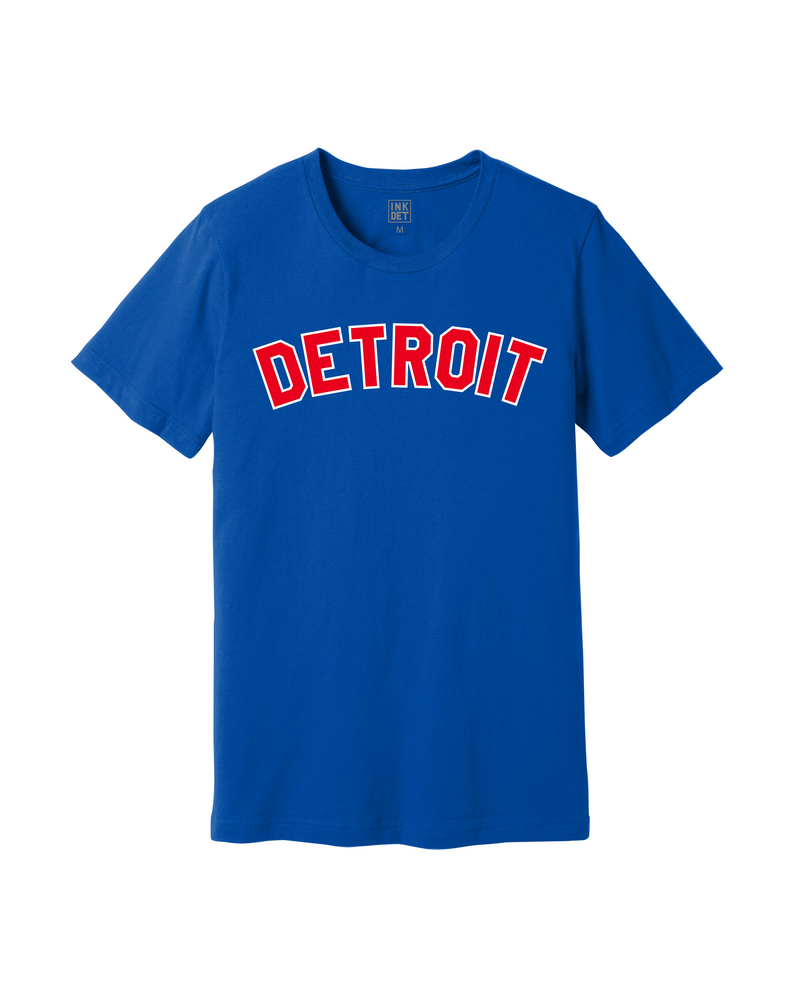 Ink Detroit - Classic Detroit Basketball Colorway T-Shirt Royal Blue