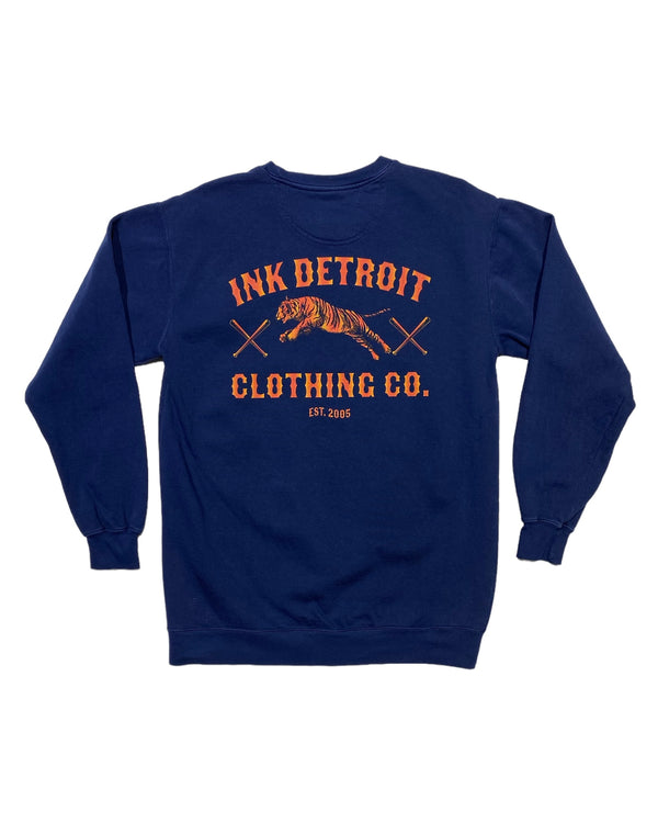 Ink Detroit Clothing Co Tiger Crewneck back print