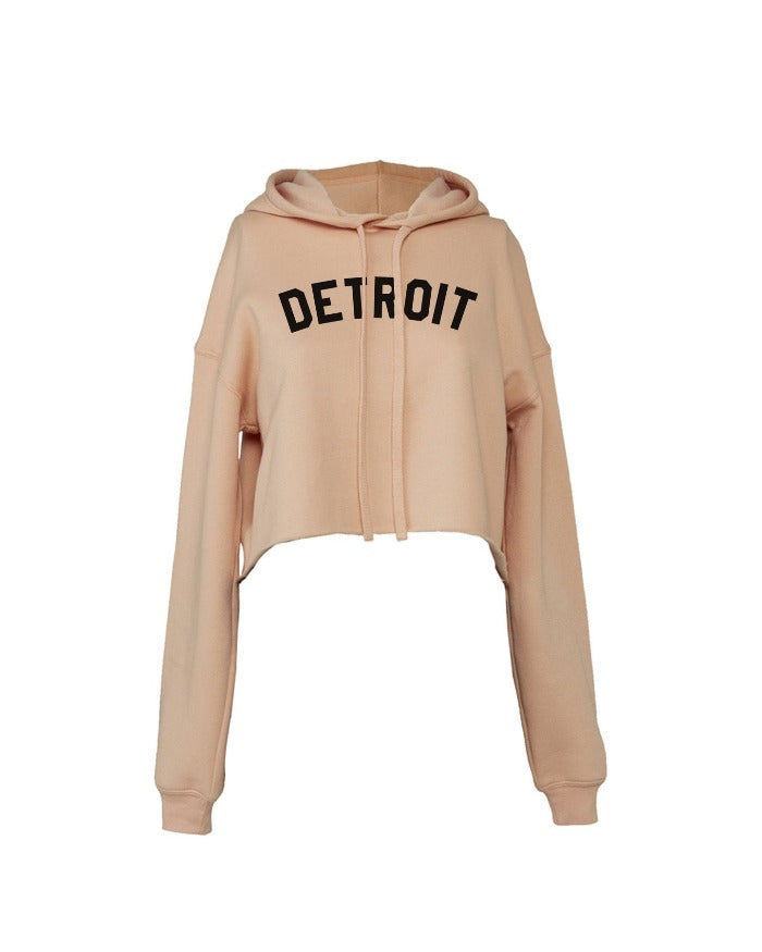 Ink Detroit Crop Hoodie - Peach