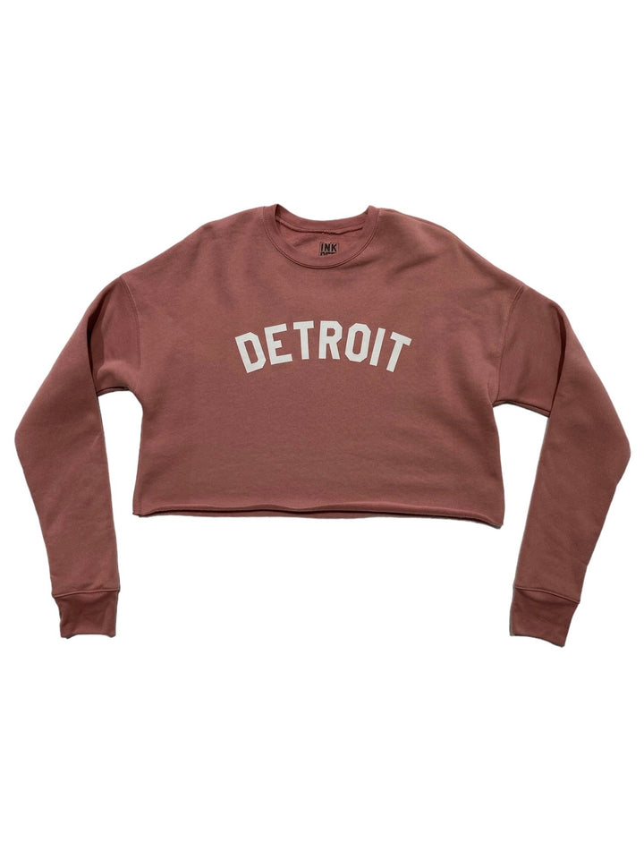 Ink Detroit - Classic Women's Cropped Fleece Crewneck Sweatshirt - Mauve