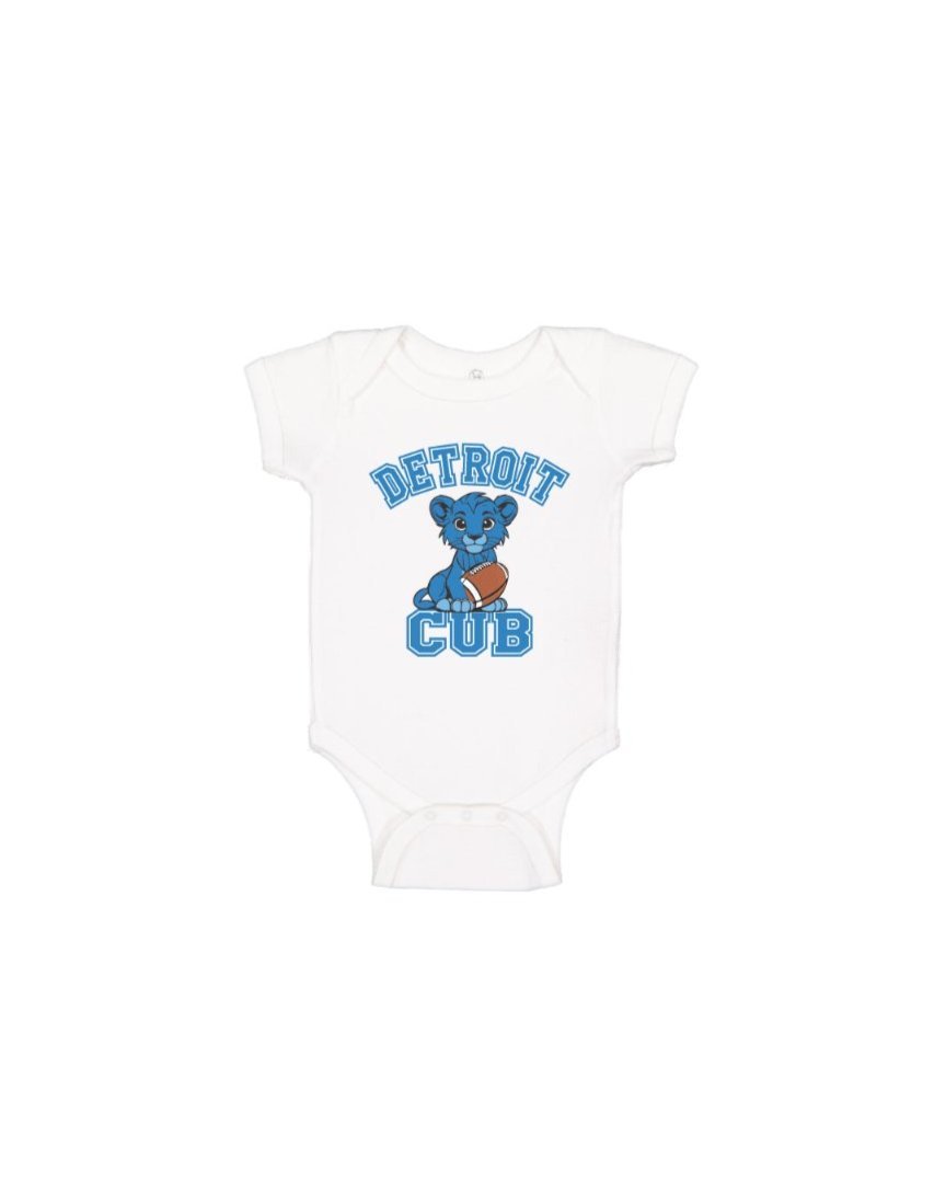 Ink Detroit - Detroit Cub Baby Onesie - White - Ink Detroit