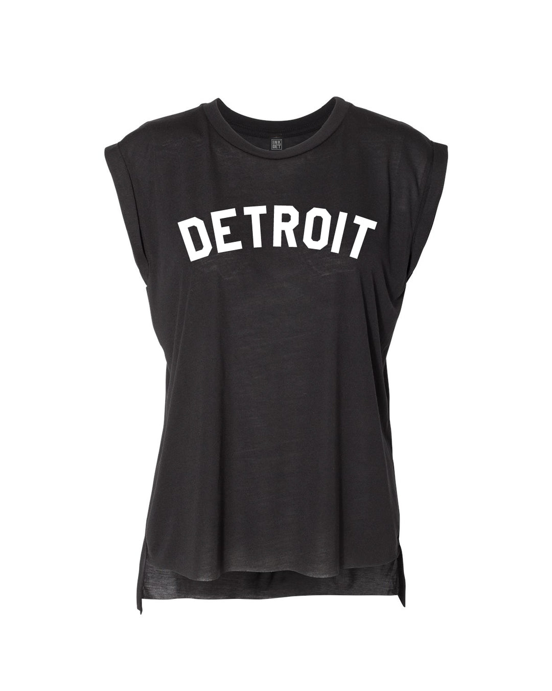 Ink Detroit Women's Flowy Muscle T-Shirt Rolled Cuff - Available in 5 Colors - Ink Detroit