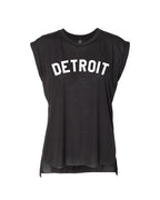 Ink Detroit Women's Flowy Muscle T-Shirt Rolled Cuff - Available in 5 Colors - Ink Detroit
