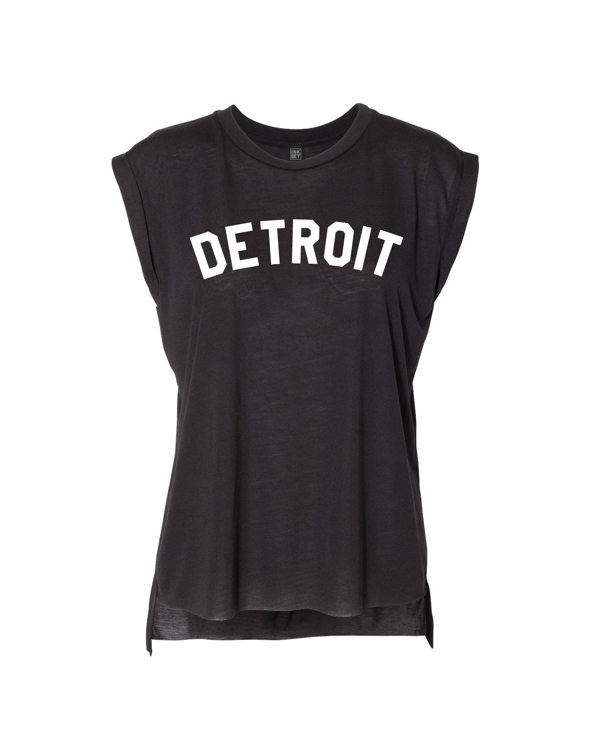 Ink Detroit Women's Flowy Muscle T-Shirt Rolled Cuff - Available in 5 Colors - Ink Detroit