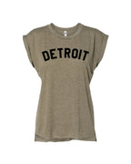 Ink Detroit Women's Flowy Muscle T-Shirt Rolled Cuff - Available in 5 Colors - Ink Detroit