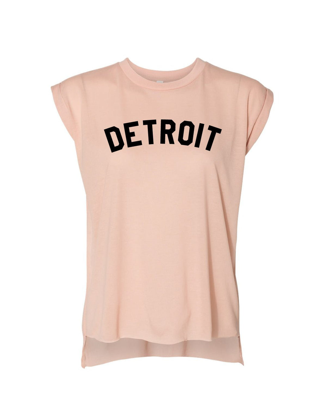 Ink Detroit Women's Flowy Muscle T-Shirt Rolled Cuff - Available in 5 Colors - Ink Detroit