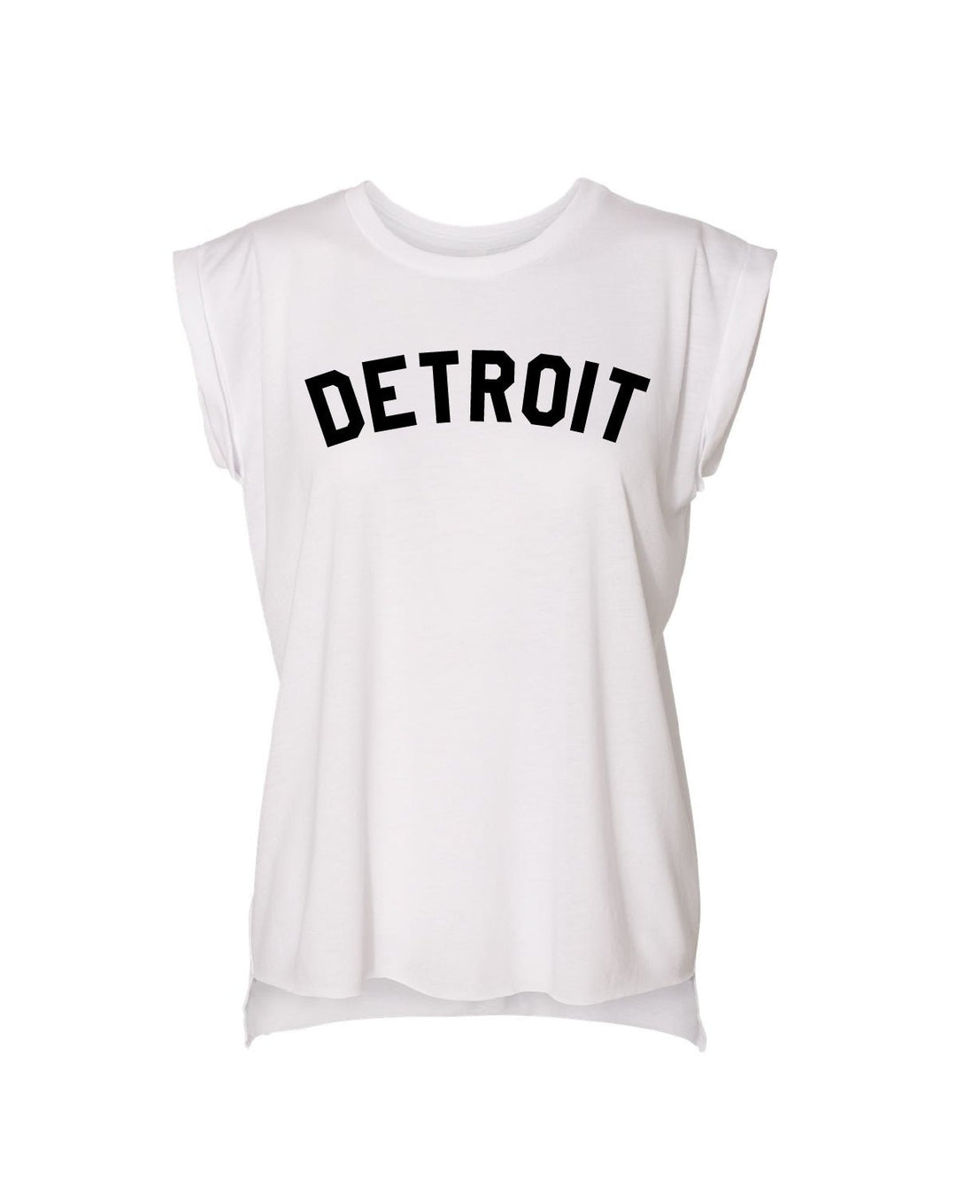 Ink Detroit Women's Flowy Muscle T-Shirt Rolled Cuff - Available in 5 Colors - Ink Detroit