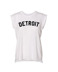 Ink Detroit Women's Flowy Muscle T-Shirt Rolled Cuff - Available in 5 Colors - Ink Detroit