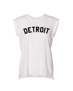 Ink Detroit Women's Flowy Muscle T-Shirt Rolled Cuff - Available in 5 Colors - Ink Detroit