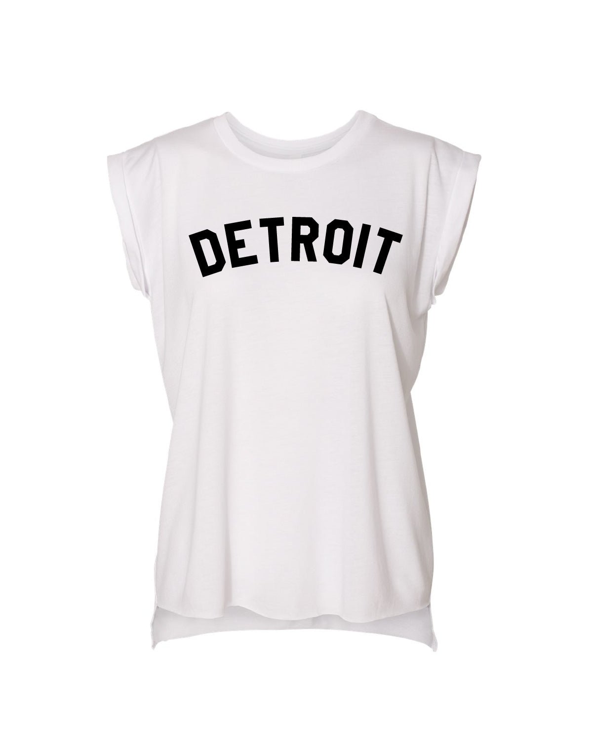 Ink Detroit Women's Flowy Muscle T-Shirt Rolled Cuff - Available in 5 Colors - Ink Detroit