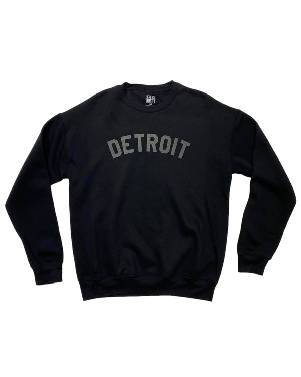 Detroit Black on Black Fleece Crewneck sweatshirt