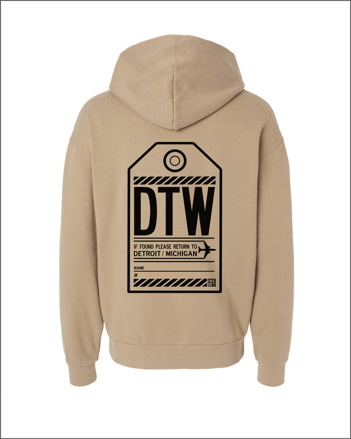 Ink Detroit - DTW Travel Hoodie - Sandstone