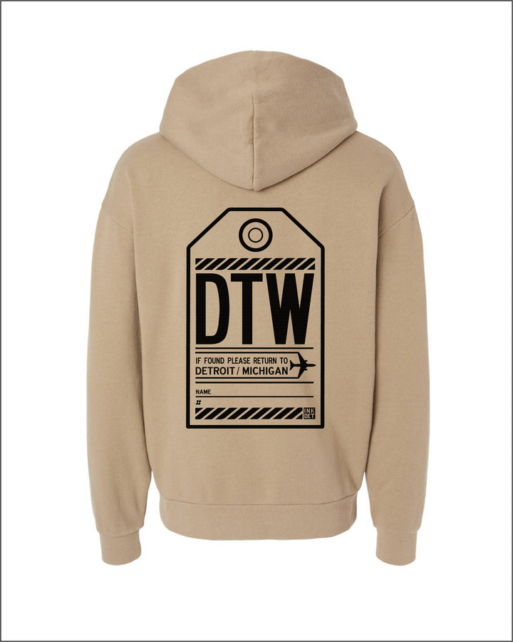 Ink Detroit - DTW Travel Hoodie - Sandstone