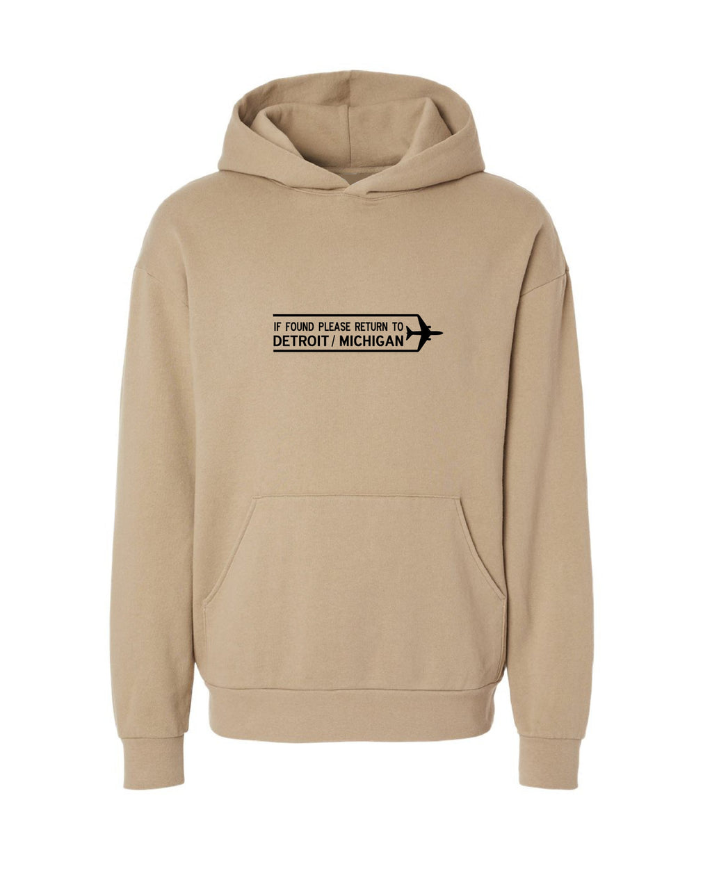 Ink Detroit - DTW Travel Hoodie - Sandstone - Ink Detroit