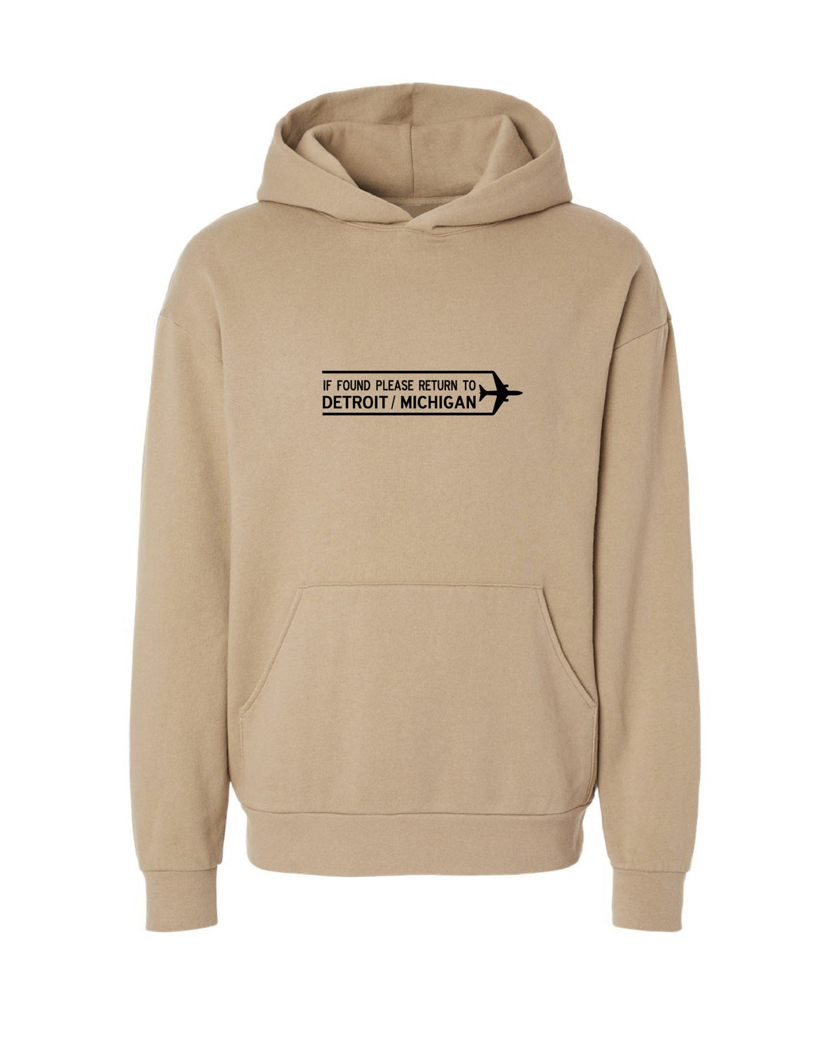 Ink Detroit - DTW Travel Hoodie - Sandstone - Ink Detroit