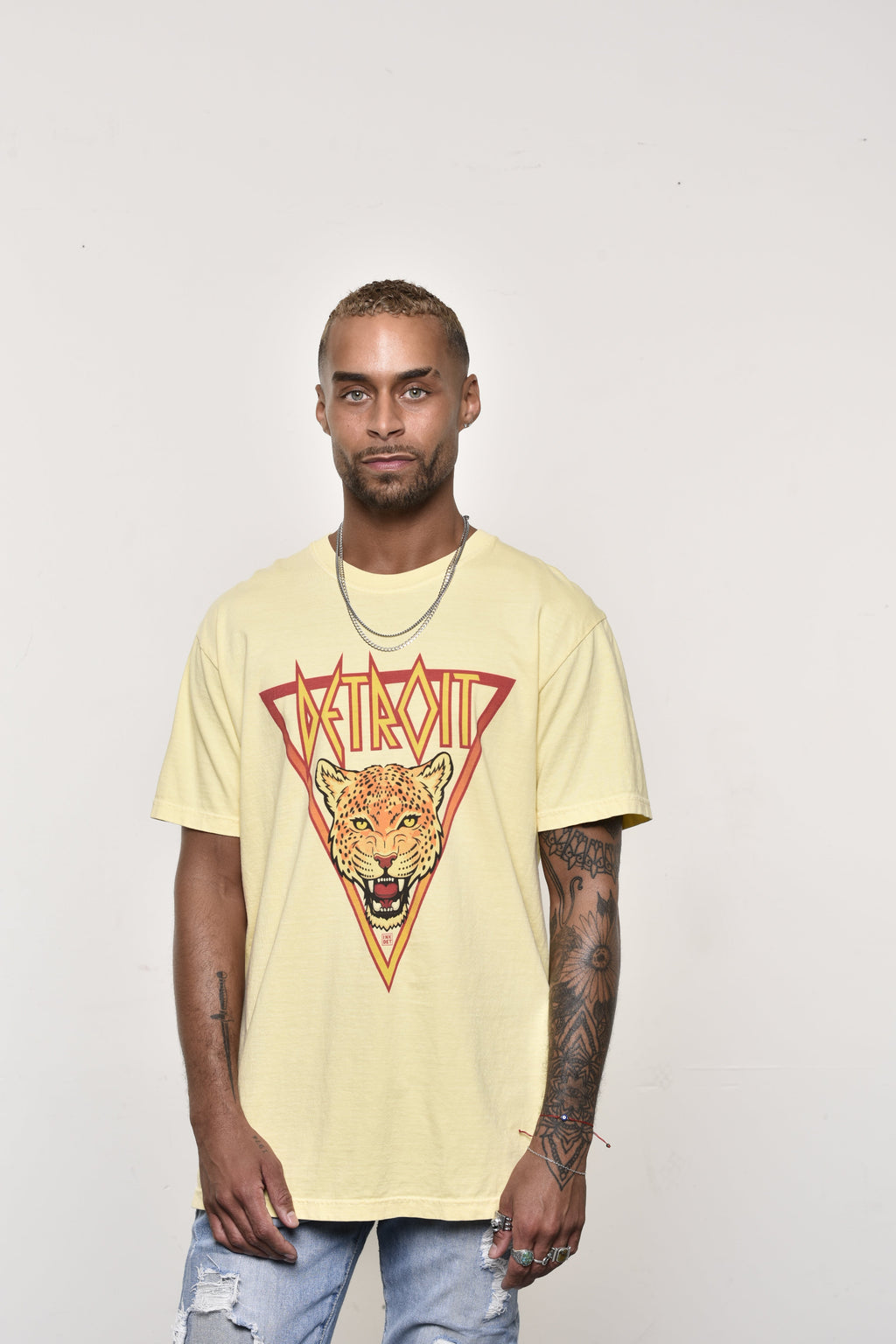 Ink Detroit - DET Leopard T-Shirt - Butter - Ink Detroit