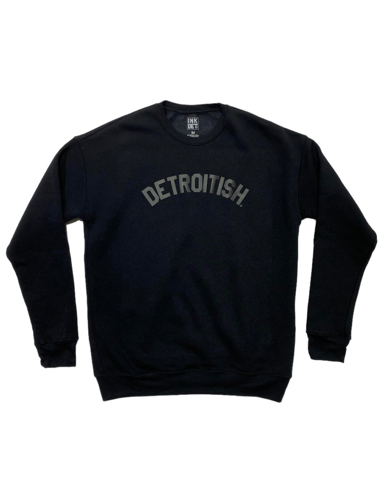 Black on Black Detroitish fleece sweatshirt