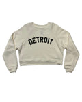 Ink Detroit - Women's Raglan Crop Crewneck - Bone - Ink Detroit