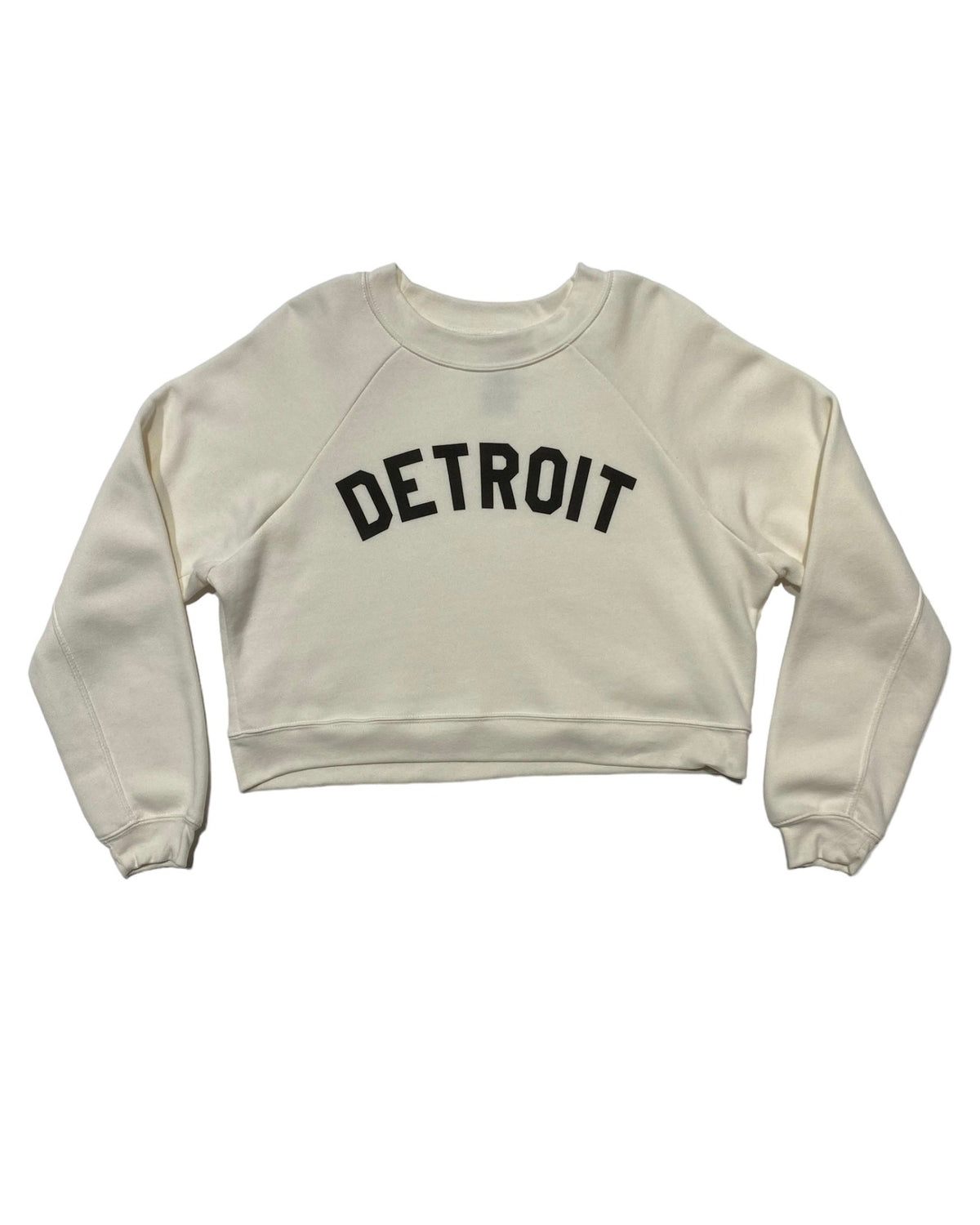 Ink Detroit - Women's Raglan Crop Crewneck - Bone - Ink Detroit