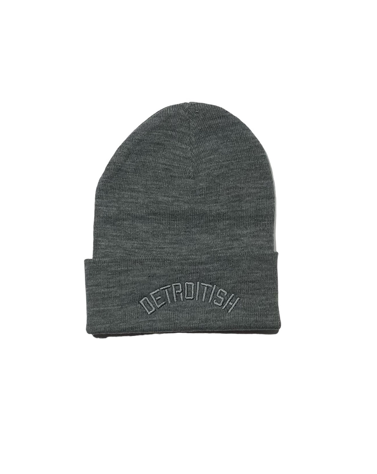 Ink Detroit - Detroitish Sustainable Knit Beanie - Heather Grey - Ink Detroit