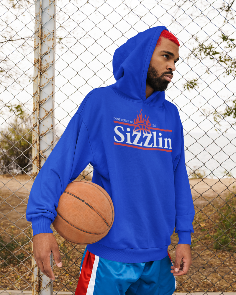 Ink Detroit - Don't touch me I'm Sizzlin Heavyweight Hoodie - Royal Blue