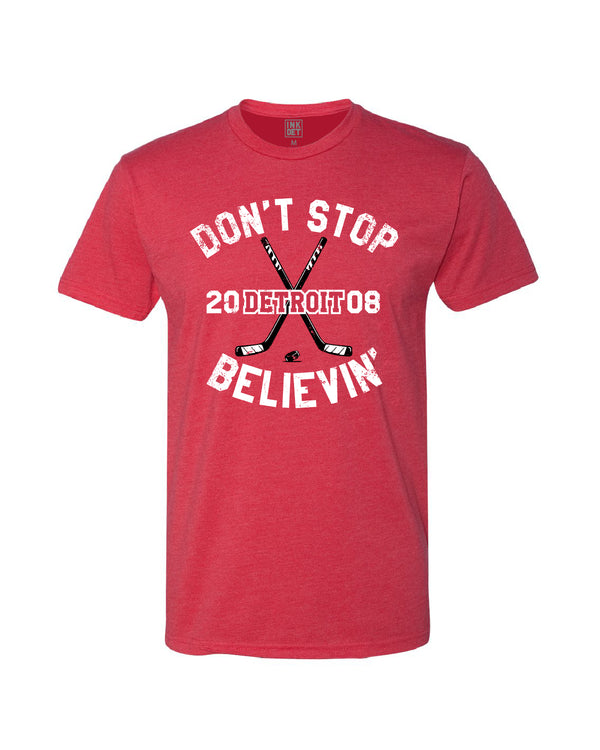 Ink Detroit Don't Stop Believin' 2008 T-Shirt - Red