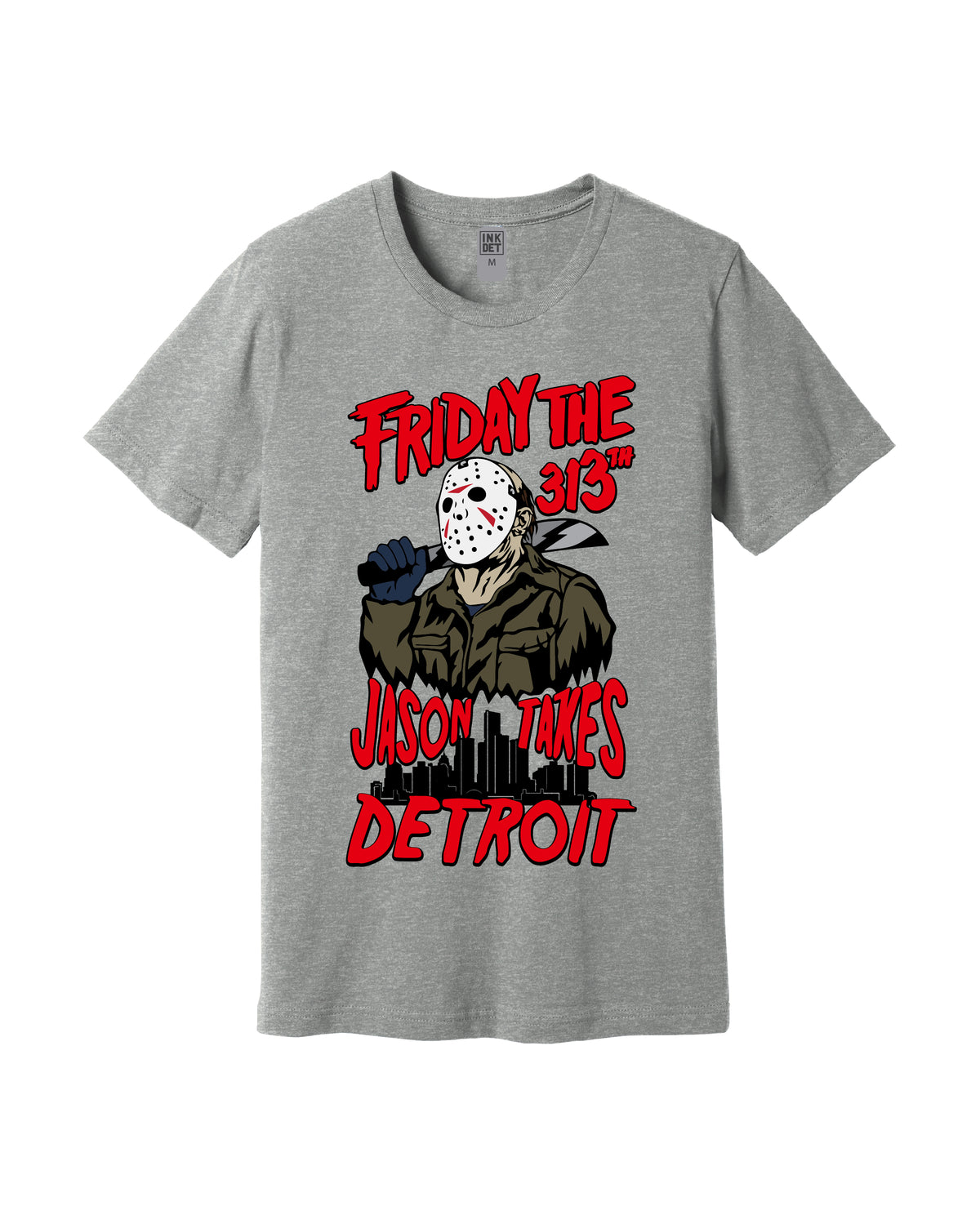 Ink Detroit - Friday the 313th T-Shirt - Athletic Grey - Ink Detroit