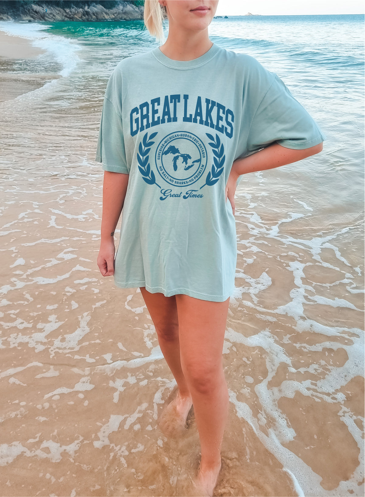 Ink Detroit - GREAT LAKES Premium Tourist T-Shirt - Bay - Ink Detroit