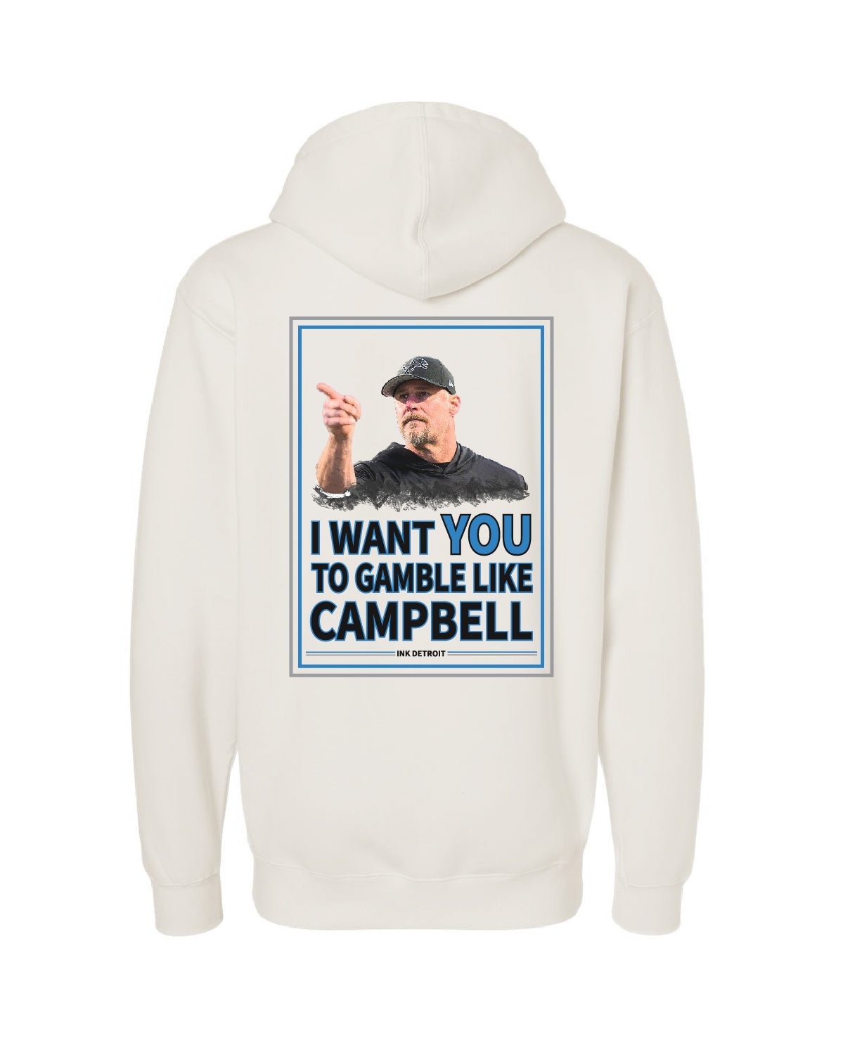 Ink Detroit - Gamble with Campbell Heavyweight Hoodie - Bone - Ink Detroit