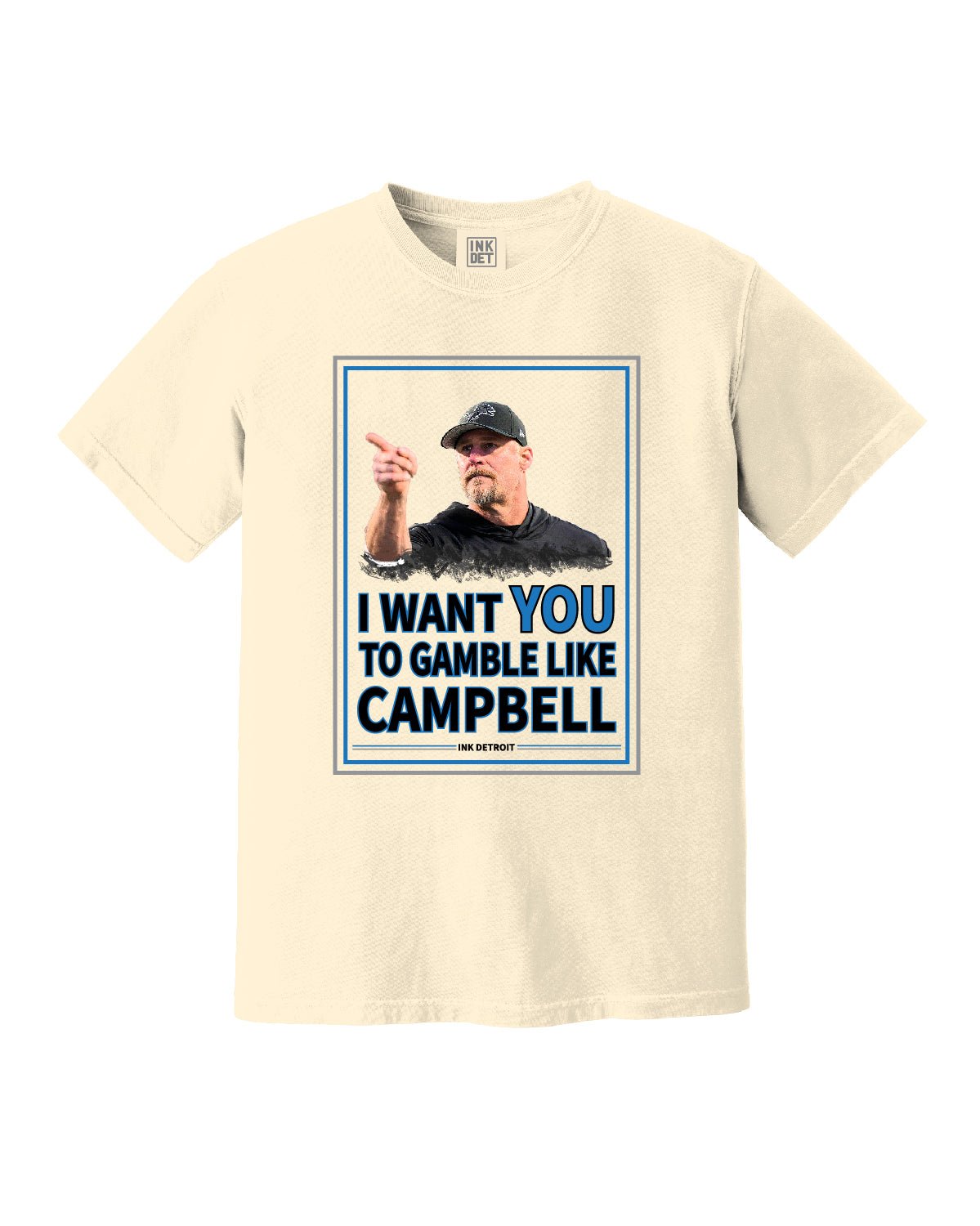 Ink Detroit - Gamble like Campbell - Heavyweight T-Shirt - Natural - Ink Detroit