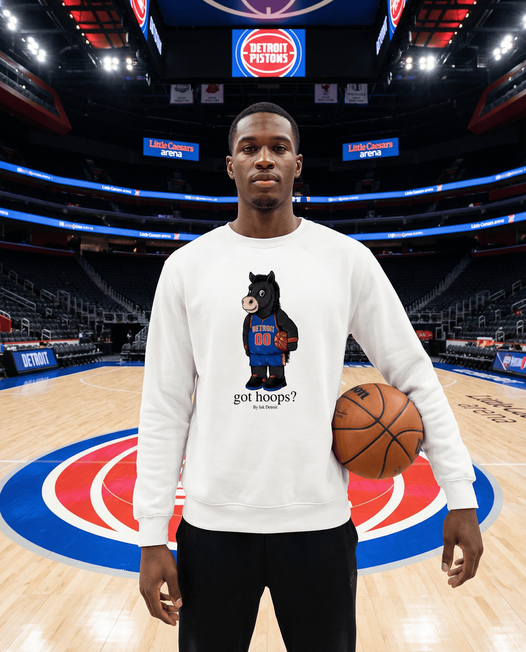 Ink Detroit - Got Hoops? Crewneck Sweatshirt - Ink Detroit