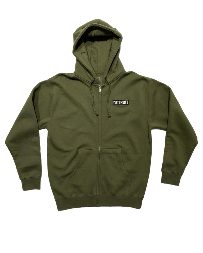 Detroit Heavyweight Zip Up in Army Green