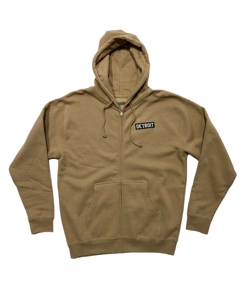 Ink Detroit Heavyweight Zip-up Hoodie - Sandstone