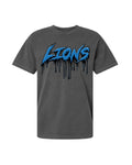 Ink Detroit - Honolulu Blue Blood Graffiti T-Shirt - Pigment Dyed Black - Ink Detroit