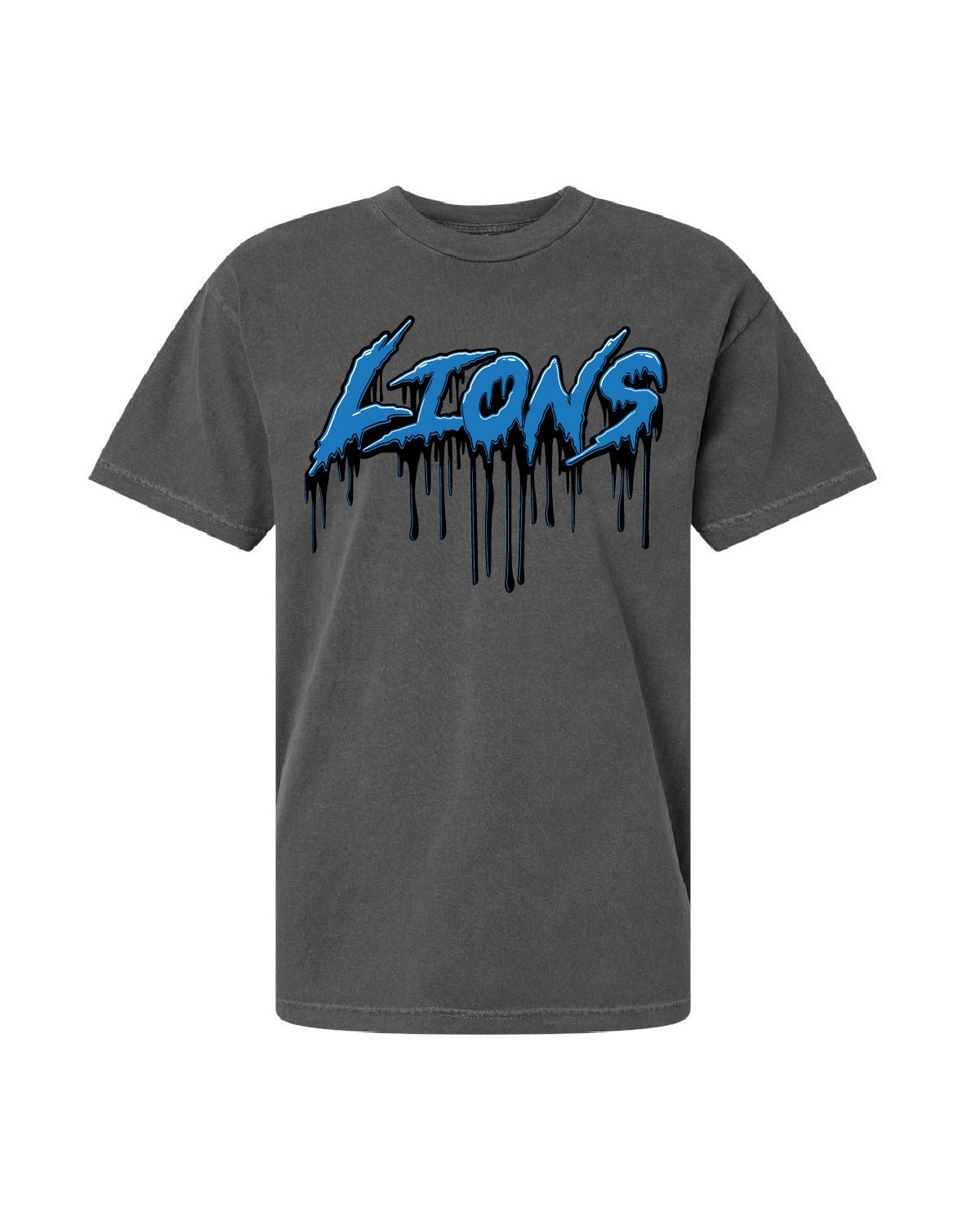 Ink Detroit - Honolulu Blue Blood Graffiti T-Shirt - Pigment Dyed Black - Ink Detroit
