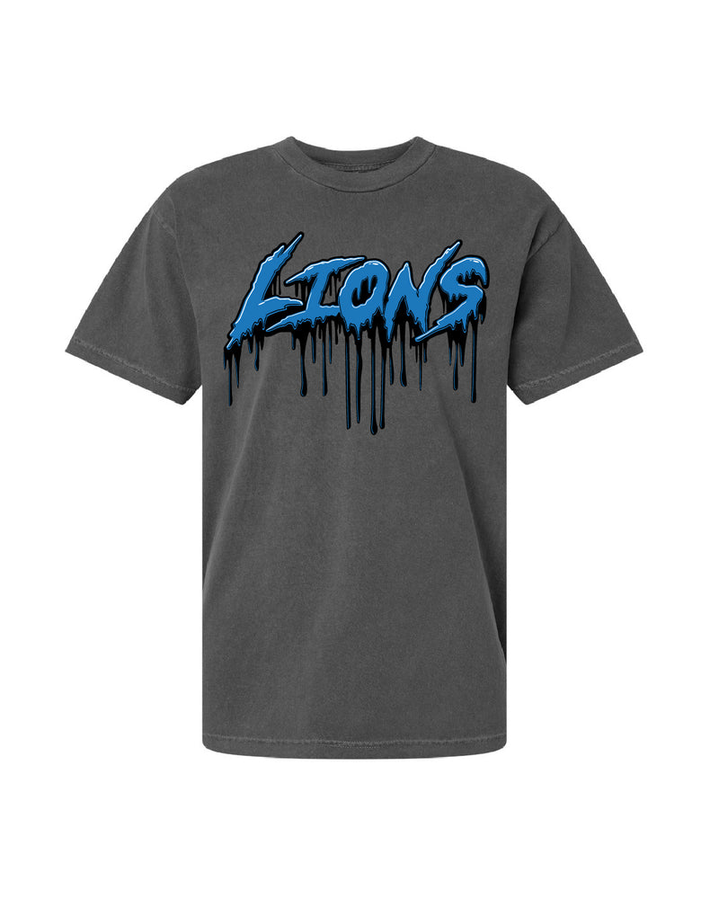 Ink Detroit - Honolulu Blue Blood Graffiti T-Shirt - Pigment Dyed Black