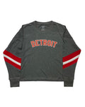 Ink Detroit - Red & White Print Ladies Boxy Varsity Long sleeve - Ink Detroit