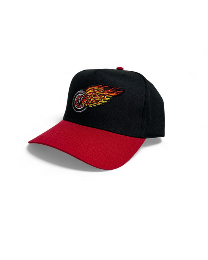 Ink Detroit Hot Wings - Five Panel Twill Cap - Red / Black