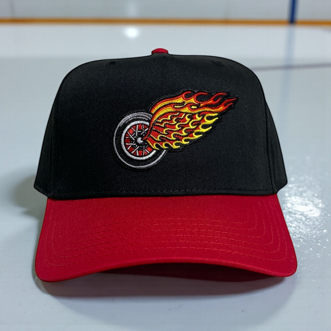 Ink Detroit Hot Wings - Five Panel Twill Cap - Red / Black