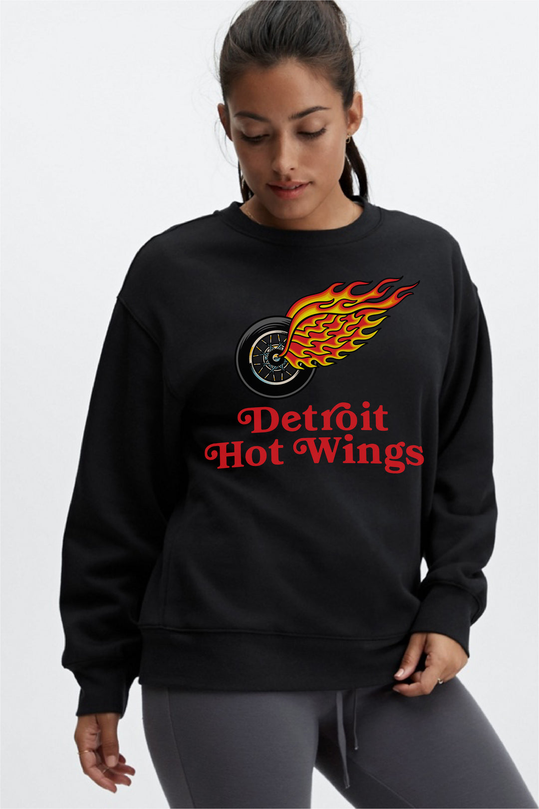 Ink Detroit - Hot Wings Crewneck Sweatshirt - Available in 2 Colors