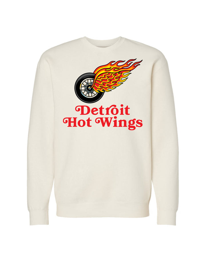 Detroit Hot Wings Crewneck sweatshirt in bone color.
